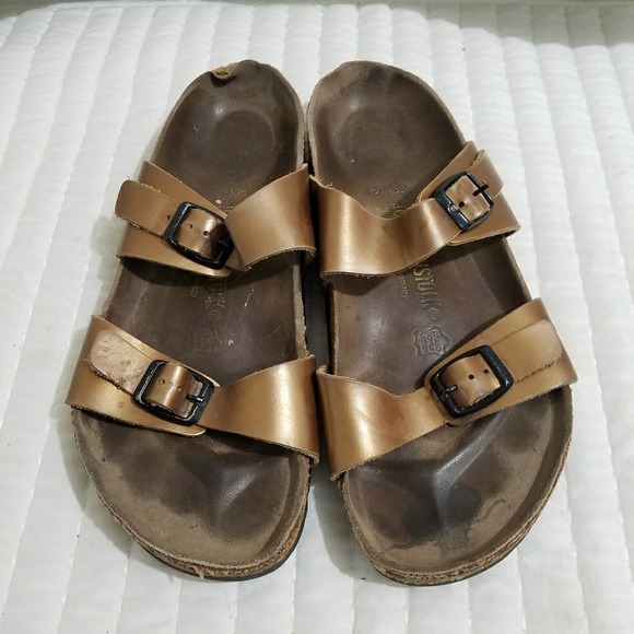 birkenstock arizona bronze metallic